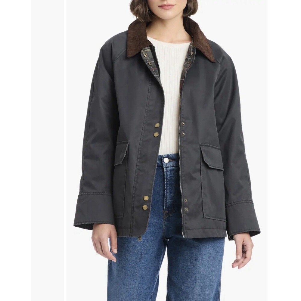 ANTHROPOLOGIE SANCTUARY Women’s MEDIUM New Waxed Barn Jacket Boxy Relaxed